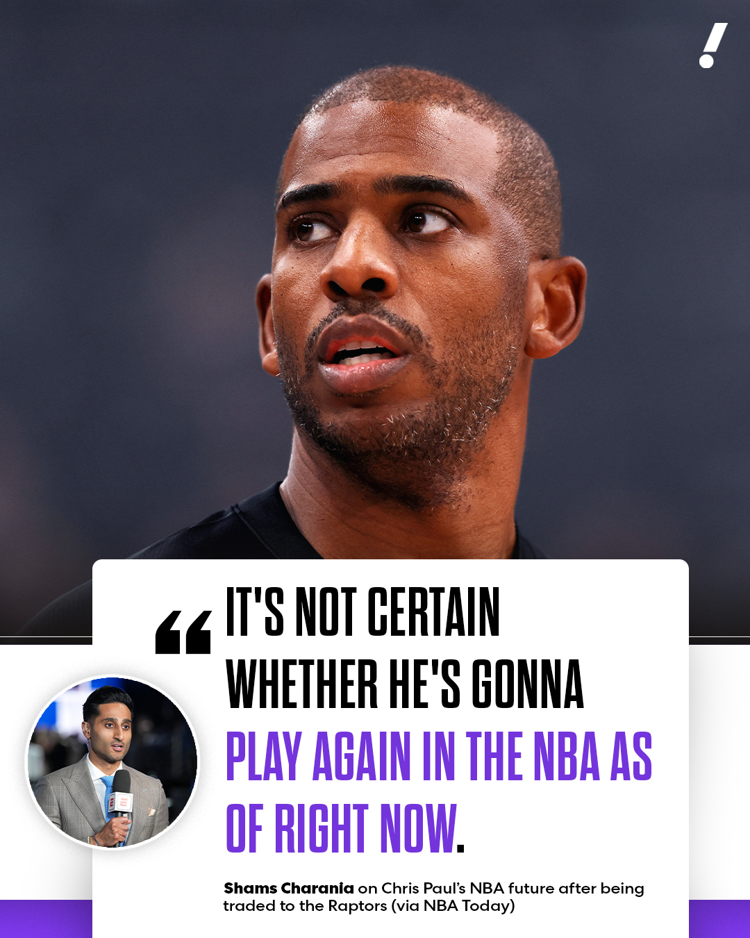 还能再见吗？Shams：目前尚不确定保罗是否还会在NBA继续征战